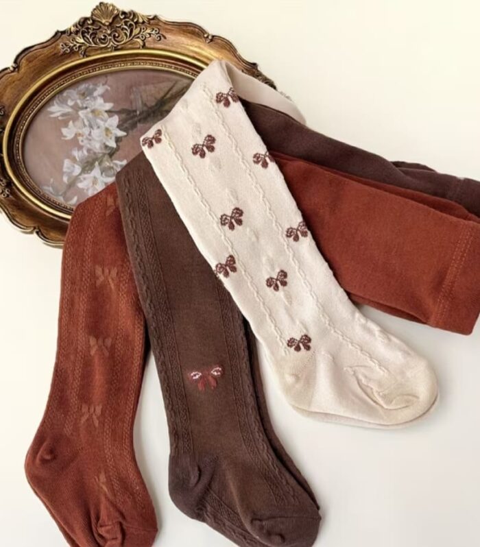 MINENHLE – Girls Bow Winter Leggings Tights