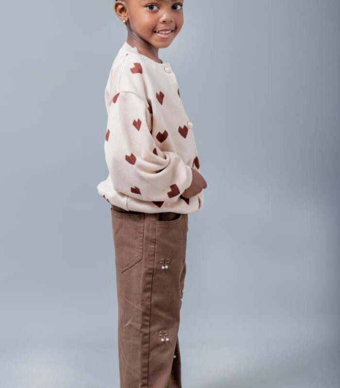 EMIHLE – Girls Embroidered Bows & Pearl Decorations Pants